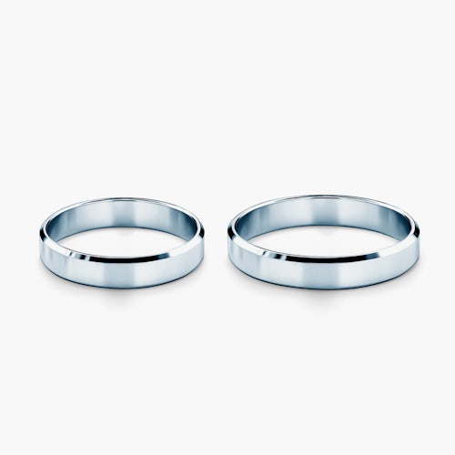 Obrączki ślubne: białe złoto, z fazą, 4 mm